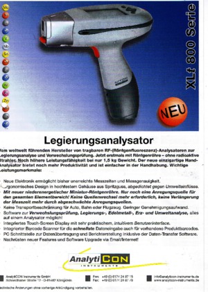 Analyzátory kovů Niton XLt 800