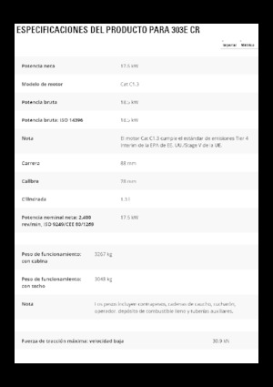 Minirypadla Caterpillar 303E CR