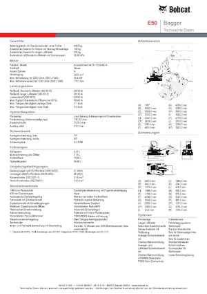 Minirypadla Bobcat E50z