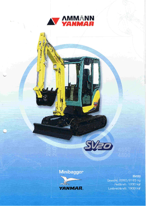 Minirypadla Yanmar SV 20