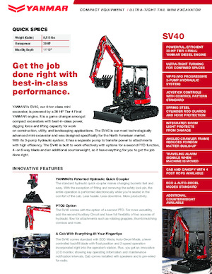 Minirypadla Yanmar SV40