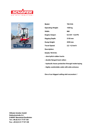 Minirypadla Takeuchi TB 014 A