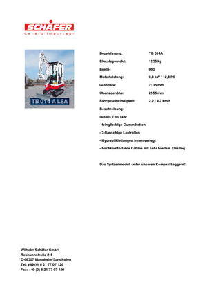 Minirypadla Takeuchi TB 014 A