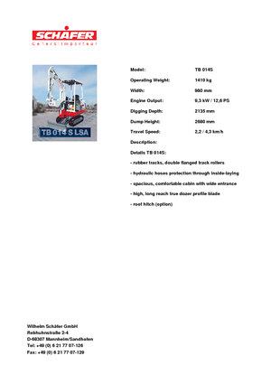 Minirypadla Takeuchi TB 014 S