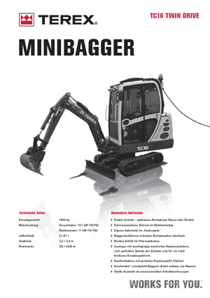 Minirypadla Terex TC 16 Twindrive