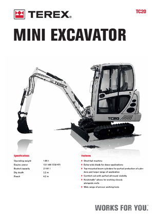 Minirypadla Terex TC 20