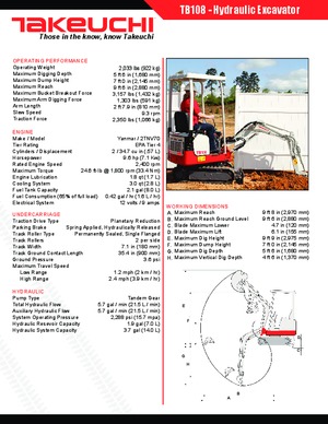 Minirypadla Takeuchi TB 108 Hybrid