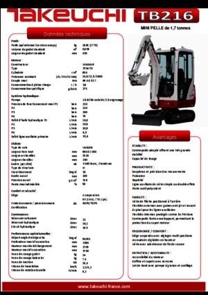 Minirypadla Takeuchi TB216S