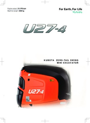 Minirypadla Kubota U27-4 NGL