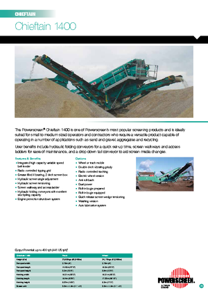 Mobilní třídiče Powerscreen Chieftain 1400