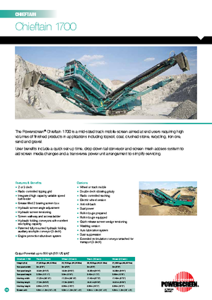 Mobilní třídiče Powerscreen Chieftain 1700-2D