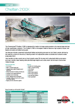 Mobilní třídiče Powerscreen Chieftain 2100 X 3D