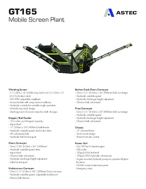 Mobilní třídiče Astec GT165MF