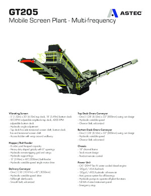 Mobilní třídiče Astec GT205MF