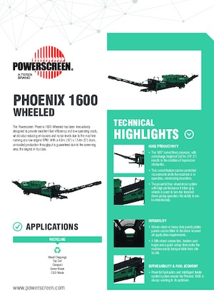 Mobilní bubnové třídiče Powerscreen Phoenix 1600