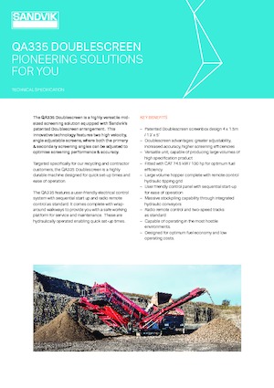 Mobilní třídiče Sandvik QA335