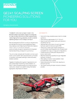 Mobilní třídiče Sandvik QE241