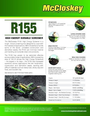 Mobilní třídiče McCloskey R155