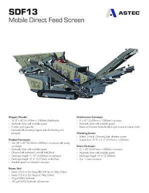 Mobilní třídiče Astec SDF13