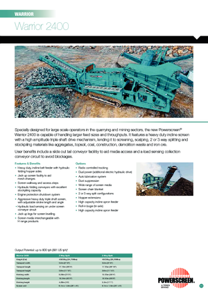 Mobilní třídiče Powerscreen Warrior 2400