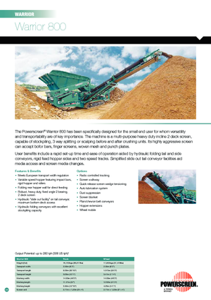 Mobilní třídiče Powerscreen Warrior 800 Kette