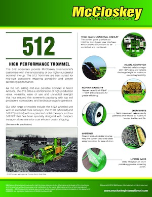 Mobilní bubnové třídiče McCloskey 512RET