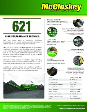 Mobilní bubnové třídiče McCloskey 621RE