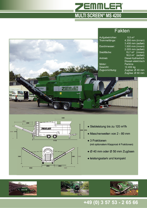 Mobilní bubnové třídiče Zemmler MS 4200