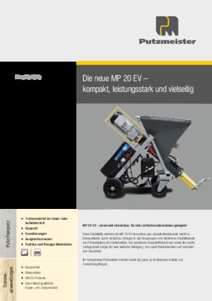 Směšovací čerpadla Putzmeister MP 20 EV