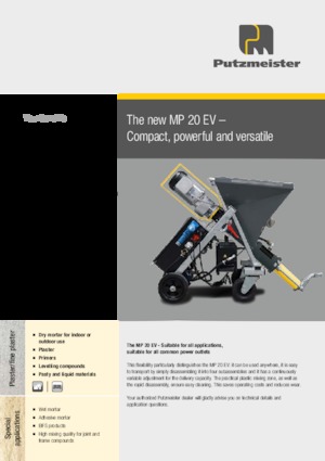 Směšovací čerpadla Putzmeister MP 20 EV