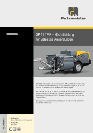 Šneková čerpadla Putzmeister SP 11 TMR