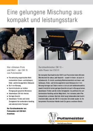Směšovací čerpadla Putzmeister CM 15