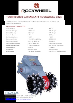 Hydraulické frézy Rockwheel by ROCK.ZONE G 125