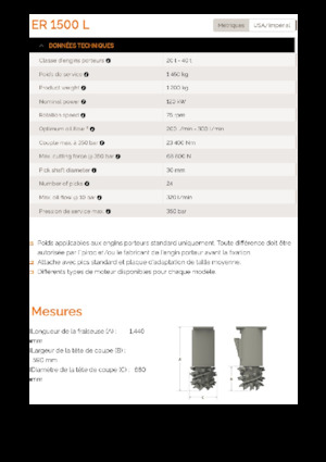 Hydraulické frézy Erkat ER 1500-0 L