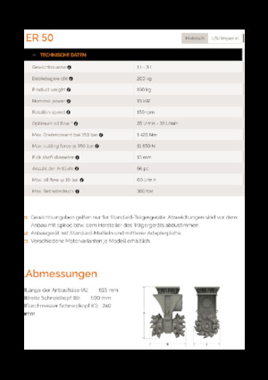 Hydraulické frézy Erkat ER 50
