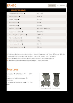 Hydraulické frézy Erkat ER 650