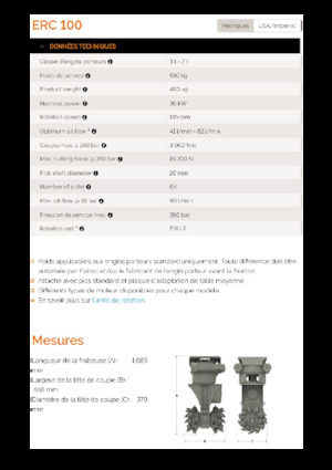 Hydraulické frézy Erkat ERC 100