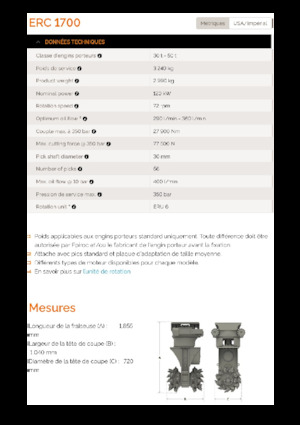 Hydraulické frézy Erkat ERC 1700