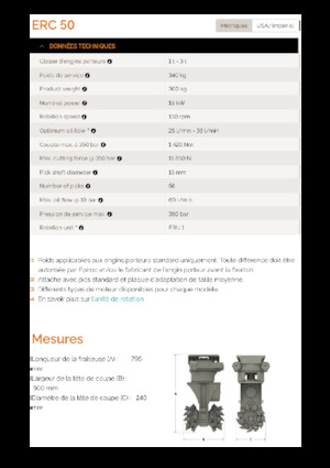 Hydraulické frézy Erkat ERC 50