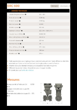 Hydraulické frézy Erkat ERC 600
