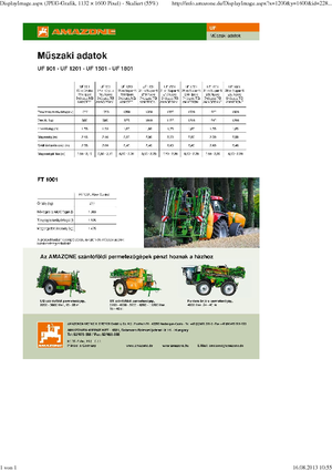 Nesené postřikovače Amazone UF 1801 (18)