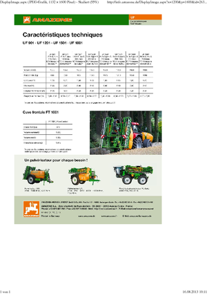 Nesené postřikovače Amazone UF 1201 (12,5)