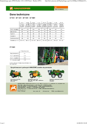 Nesené postřikovače Amazone UF 1201 (24)