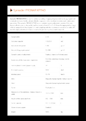Komunální sypače Pronar KPT 40 