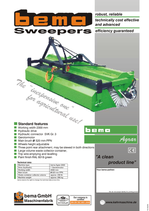Montované zametače Bema Agrar 2300