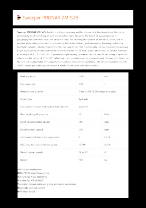 Montované zametače Pronar ZM-S 25