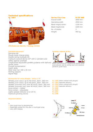 Mnohobřité sněžné pluhy Hydrac U III 300 C