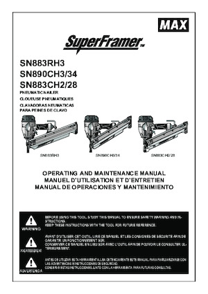 Hřebíkovačky a Sponkovačky MAX USA CORP. SN890CH3/34
