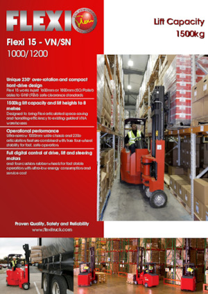 Systémové vozíky pro velmi úzké uličky VNA Flexi 15SN