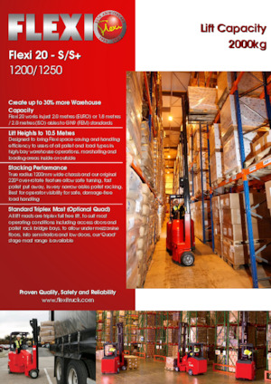 Systémové vozíky pro velmi úzké uličky VNA Flexi 20S